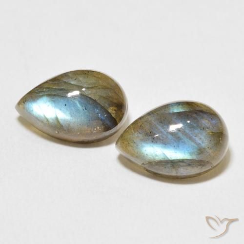 8.38ctw Naturale Multicolore Labradorite, Forma a pera, Traslucido