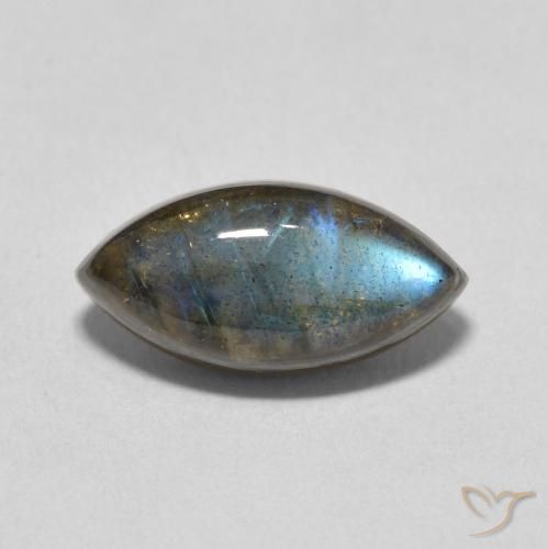 3.91ct Naturale Multicolore Labradorite, Taglio marquise, Traslucido