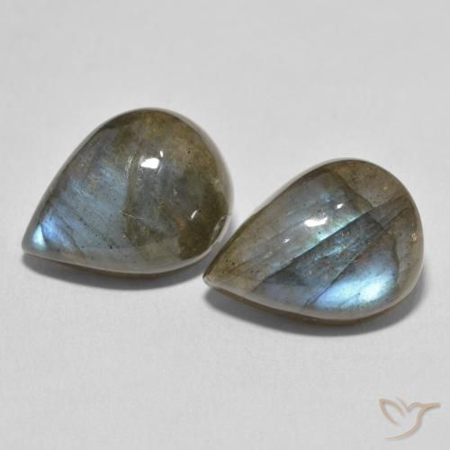 19.10ctw Naturale Multicolore Labradorite, Forma a pera, Traslucido
