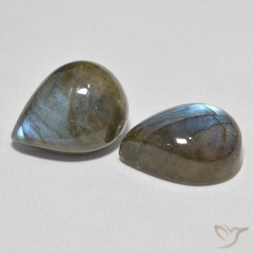 Gemme di Labradorite Multicolore naturale da 19.10 ct, Forma a pera, Traslucido