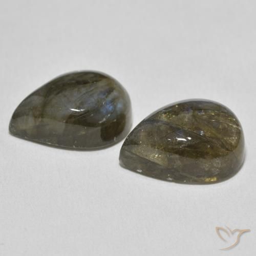Gemme di Labradorite Multicolore naturale da 19.10 ct, Forma a pera, Traslucido