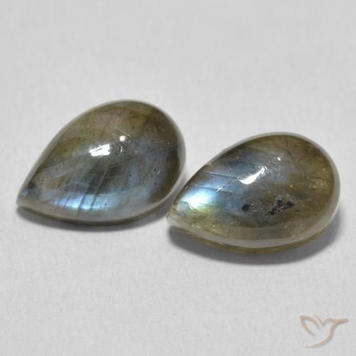 8.24ctw Naturale Multicolore Labradorite, Forma a pera, Traslucido