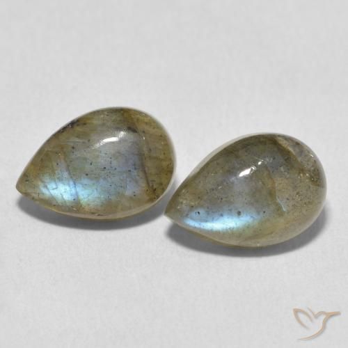 4.34ctw Naturale Multicolore Labradorite, Forma a pera, Traslucido