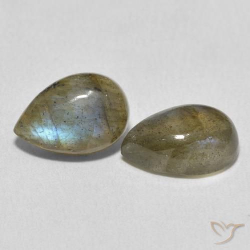 Gemme di Labradorite Multicolore naturale da 4.34 ct, Forma a pera, Traslucido