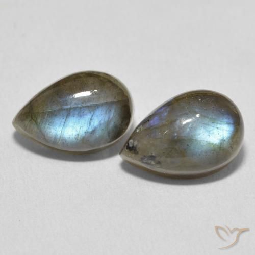 7.84ctw Naturale Multicolore Labradorite, Forma a pera, Traslucido