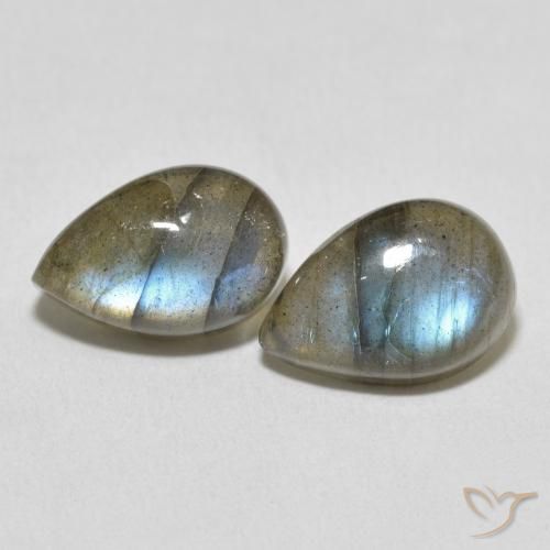 7.45ctw Naturale Multicolore Labradorite, Forma a pera, Traslucido