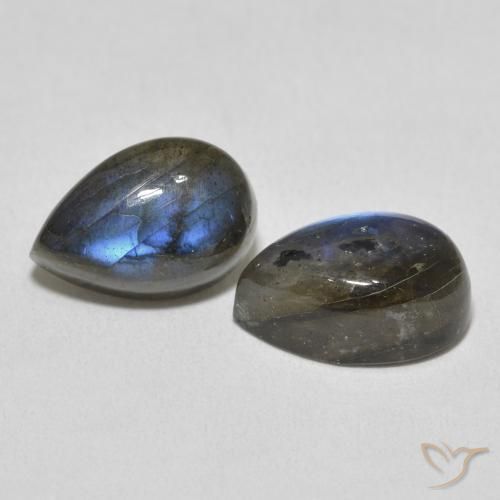 Gemme di Labradorite Multicolore naturale da 8.10 ct, Forma a pera, Traslucido