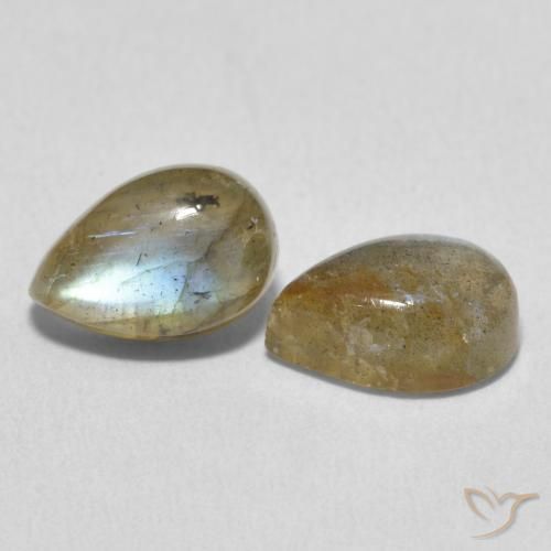 Gemme di Labradorite Multicolore naturale da 3.44 ct, Forma a pera, Traslucido