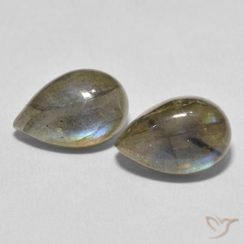 7.66ctw Naturale Multicolore Labradorite, Forma a pera, Traslucido