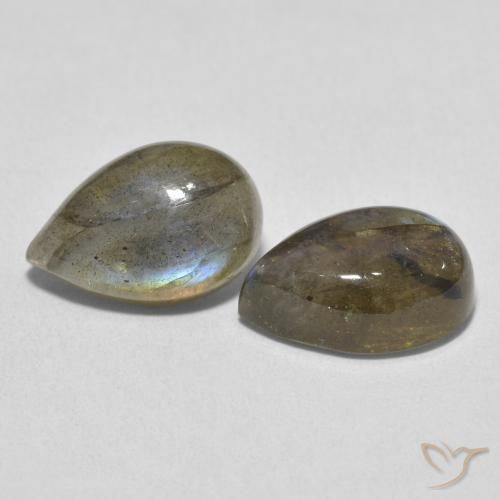 Gemme di Labradorite Multicolore naturale da 7.66 ct, Forma a pera, Traslucido