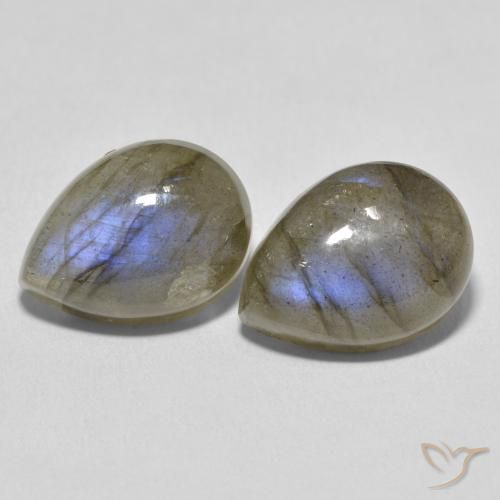 20.99ctw Naturale Multicolore Labradorite, Forma a pera, Traslucido