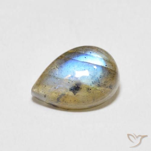 2.34ct Naturale Multicolore Labradorite, Forma a pera, Traslucido