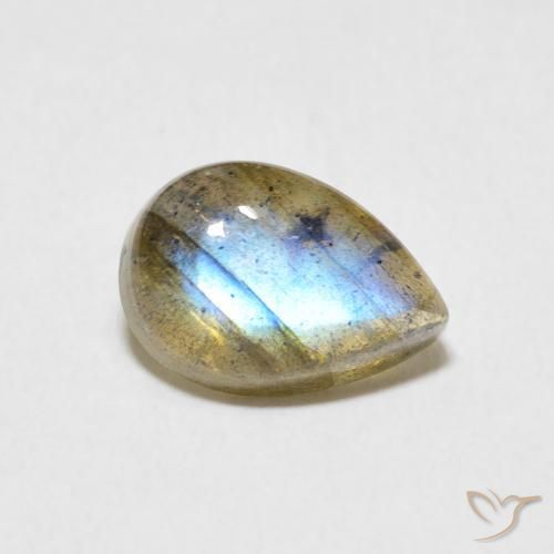 Labradorite Multicolore naturale da 2.34 ct, Forma a pera, Traslucido