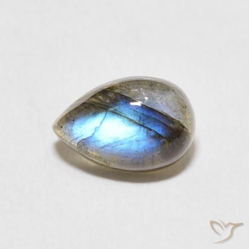 1.69ct Naturale Multicolore Labradorite, Forma a pera, Traslucido