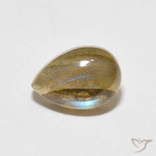 2.67ct Naturale Multicolore Labradorite, Forma a pera, Traslucido