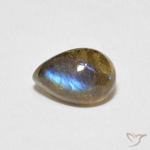 1.66ct Naturale Multicolore Labradorite, Forma a pera, Traslucido
