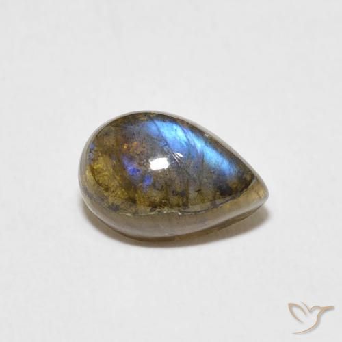 Labradorite Multicolore naturale da 1.66 ct, Forma a pera, Traslucido