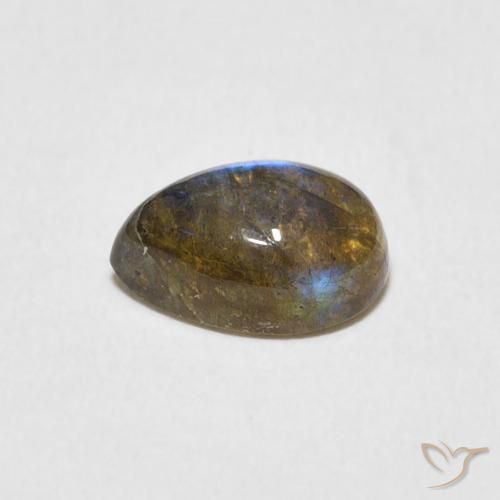Labradorite Multicolore naturale da 1.66 ct, Forma a pera, Traslucido