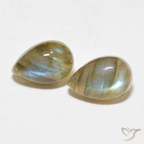 3.39ctw Naturale Multicolore Labradorite, Forma a pera, Traslucido