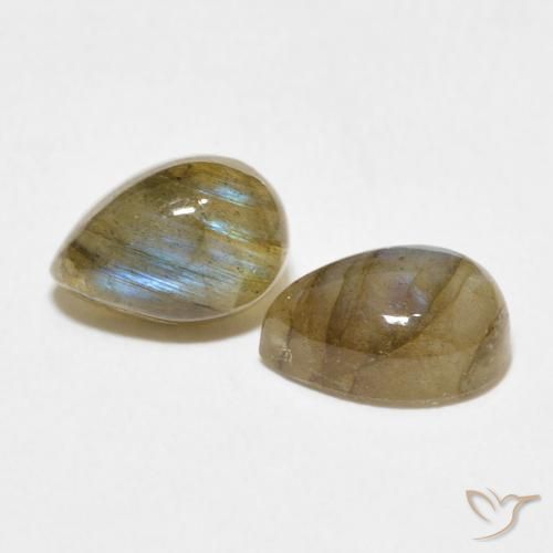 Gemme di Labradorite Multicolore naturale da 3.39 ct, Forma a pera, Traslucido