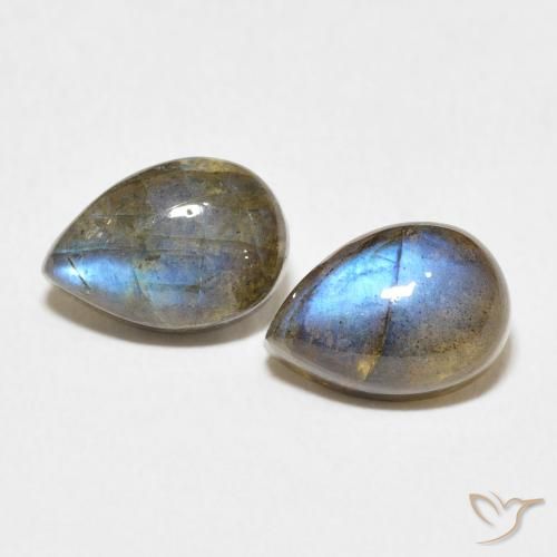 5.08ctw Naturale Multicolore Labradorite, Forma a pera, Traslucido