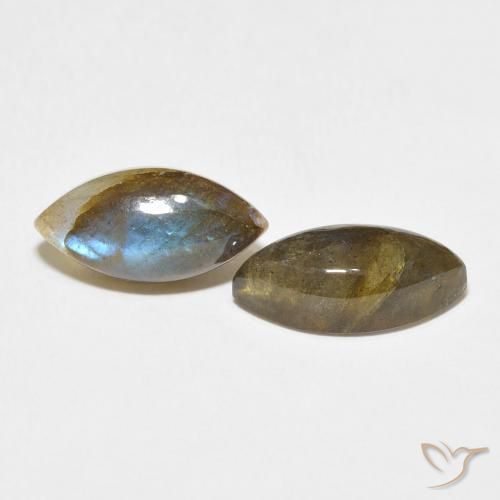 Gemme di Labradorite Multicolore naturale da 7.15 ct, Taglio marquise, Traslucido