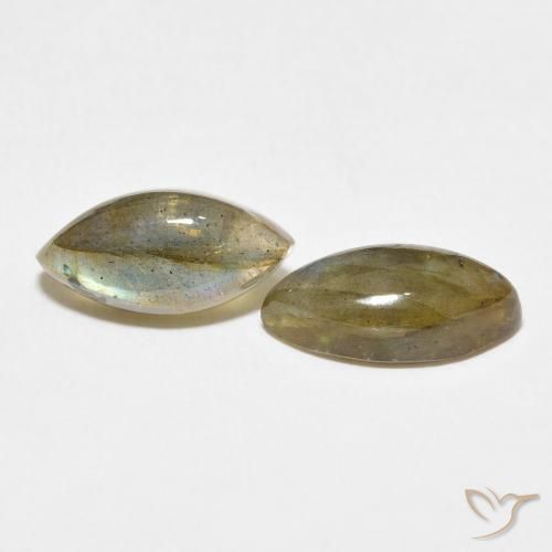Gemme di Labradorite Multicolore naturale da 6.63 ct, Taglio marquise, Traslucido