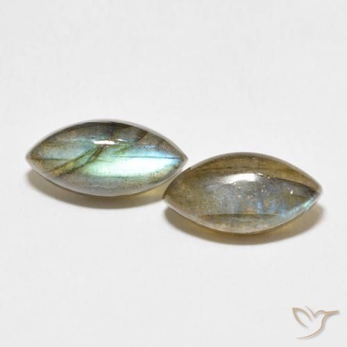 8.07ctw Naturale Multicolore Labradorite, Taglio marquise, Traslucido