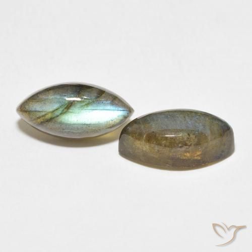 Gemme di Labradorite Multicolore naturale da 8.07 ct, Taglio marquise, Traslucido