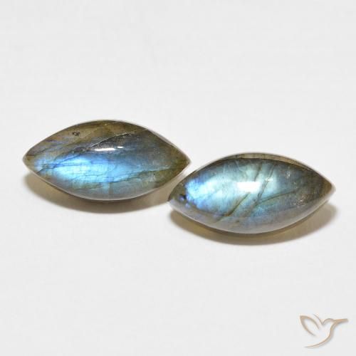 7.82ctw Naturale Multicolore Labradorite, Taglio marquise, Traslucido