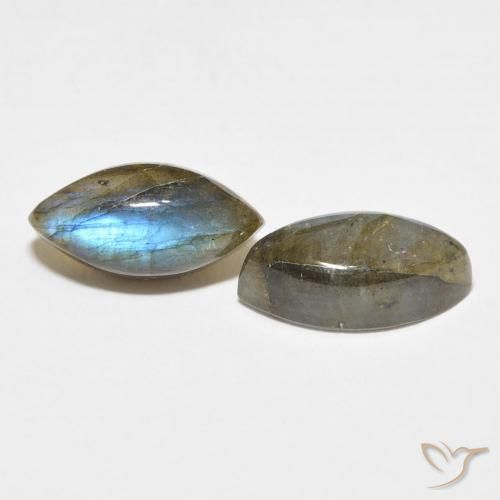 Gemme di Labradorite Multicolore naturale da 7.82 ct, Taglio marquise, Traslucido
