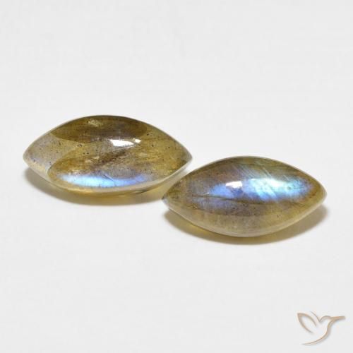 7.28ctw Naturale Multicolore Labradorite, Taglio marquise, Traslucido