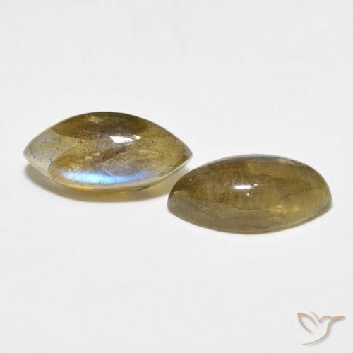 Gemme di Labradorite Multicolore naturale da 7.28 ct, Taglio marquise, Traslucido