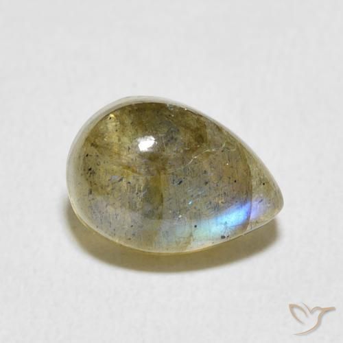 2.84ct Naturale Multicolore Labradorite, Forma a pera, Traslucido
