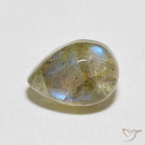 Labradorite Multicolore naturale da 2.84 ct, Forma a pera, Traslucido