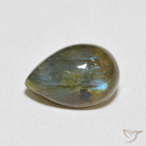 Labradorite Multicolore naturale da 4.03 ct, Forma a pera, Traslucido