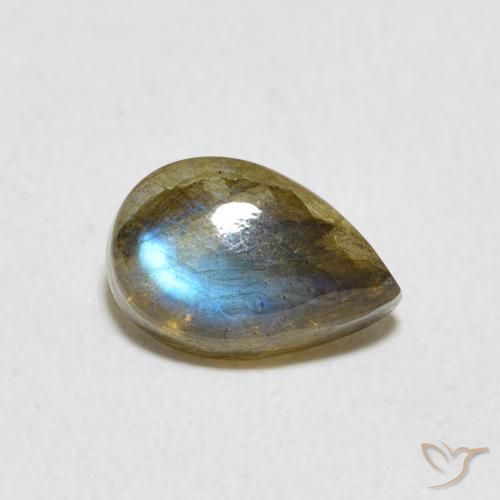 Labradorite Multicolore naturale da 1.63 ct, Forma a pera, Traslucido