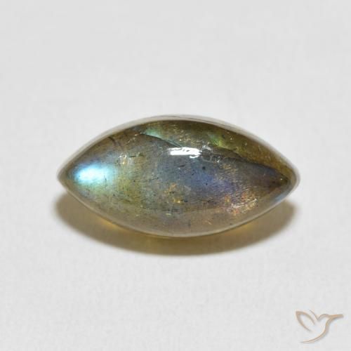 5.66ct Naturale Multicolore Labradorite, Taglio marquise, Traslucido