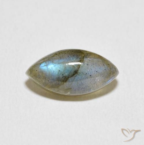 3.95ct Naturale Multicolore Labradorite, Taglio marquise, Traslucido