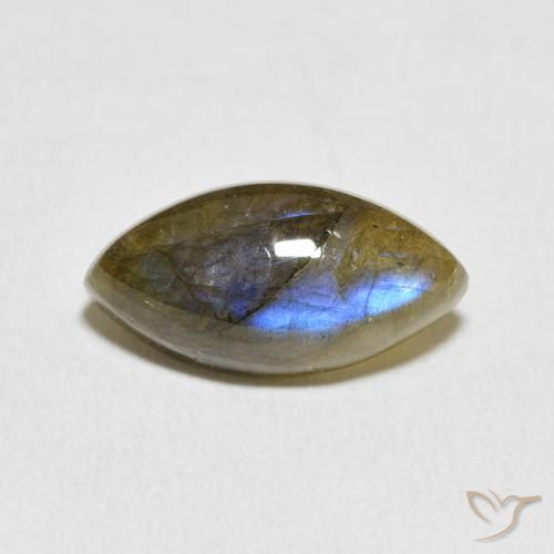5.25ct Naturale Multicolore Labradorite, Taglio marquise, Traslucido