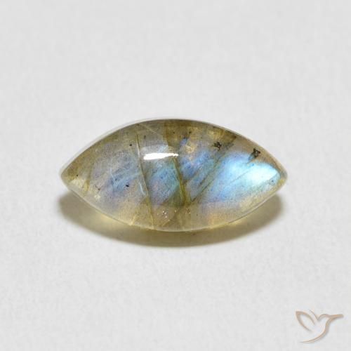 2.62ct Naturale Multicolore Labradorite, Taglio marquise, Traslucido