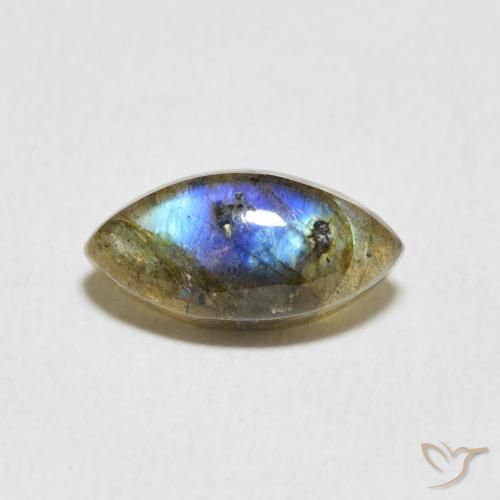 2.38ct Naturale Multicolore Labradorite, Taglio marquise, Traslucido