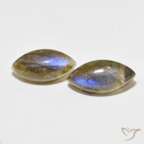 7.13ctw Naturale Multicolore Labradorite, Taglio marquise, Traslucido