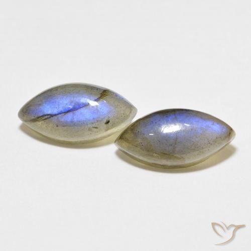 7.38ctw Naturale Multicolore Labradorite, Taglio marquise, Traslucido