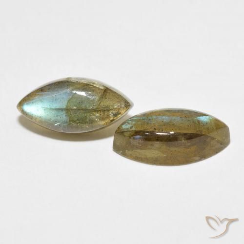 Gemme di Labradorite Multicolore naturale da 7.06 ct, Taglio marquise, Traslucido