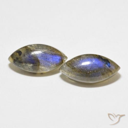 7.98ctw Naturale Multicolore Labradorite, Taglio marquise, Traslucido