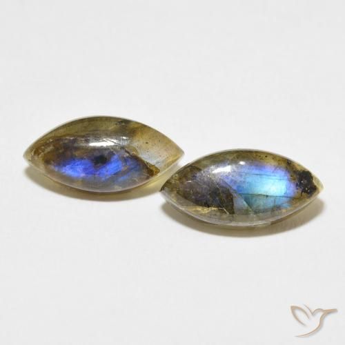 6.99ctw Naturale Multicolore Labradorite, Taglio marquise, Traslucido