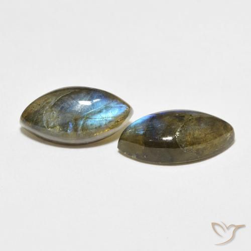 Gemme di Labradorite Multicolore naturale da 6.59 ct, Taglio marquise, Traslucido