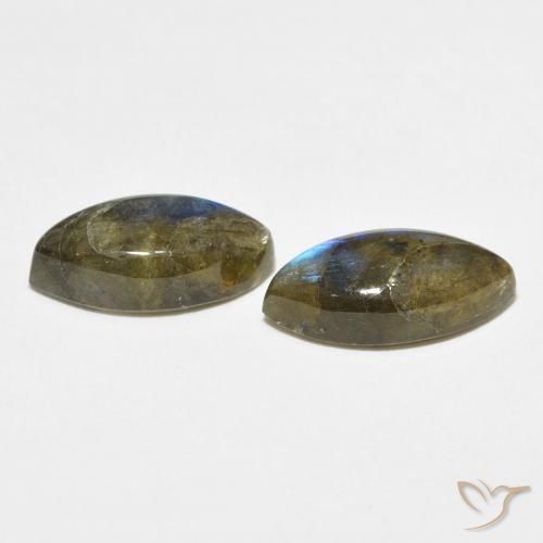 Gemme di Labradorite Multicolore naturale da 6.59 ct, Taglio marquise, Traslucido