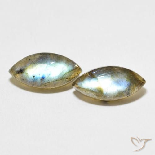 7.57ctw Naturale Multicolore Labradorite, Taglio marquise, Traslucido, Photo A
